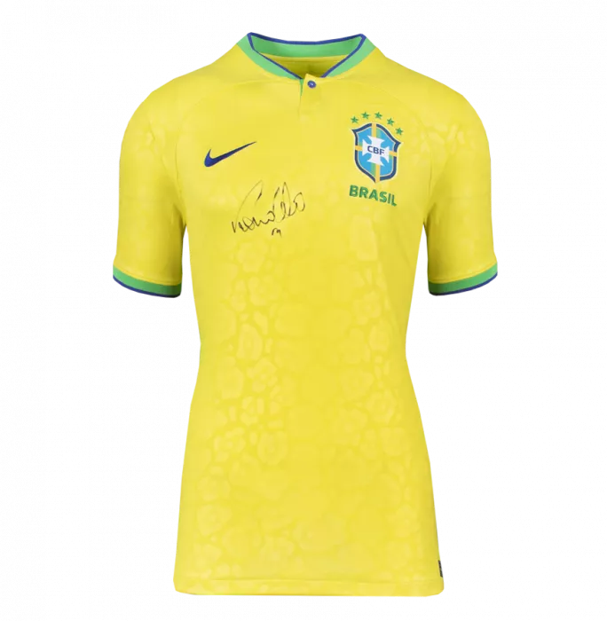 Icons Ronaldo Front Signed Modern Brazil Home Shirt In Hero Frame: Option 1