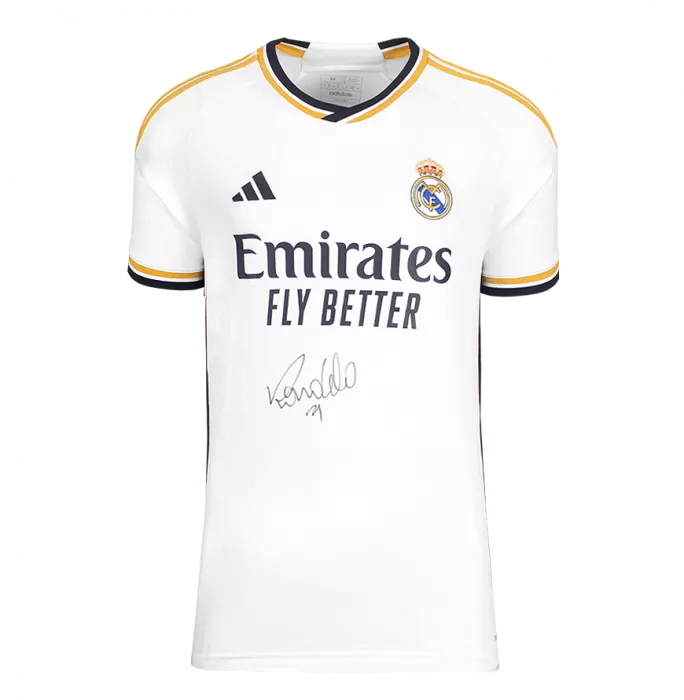Icons Ronaldo Front Signed Modern Real Madrid CF Home Shirt In Hero Frame: Option 1