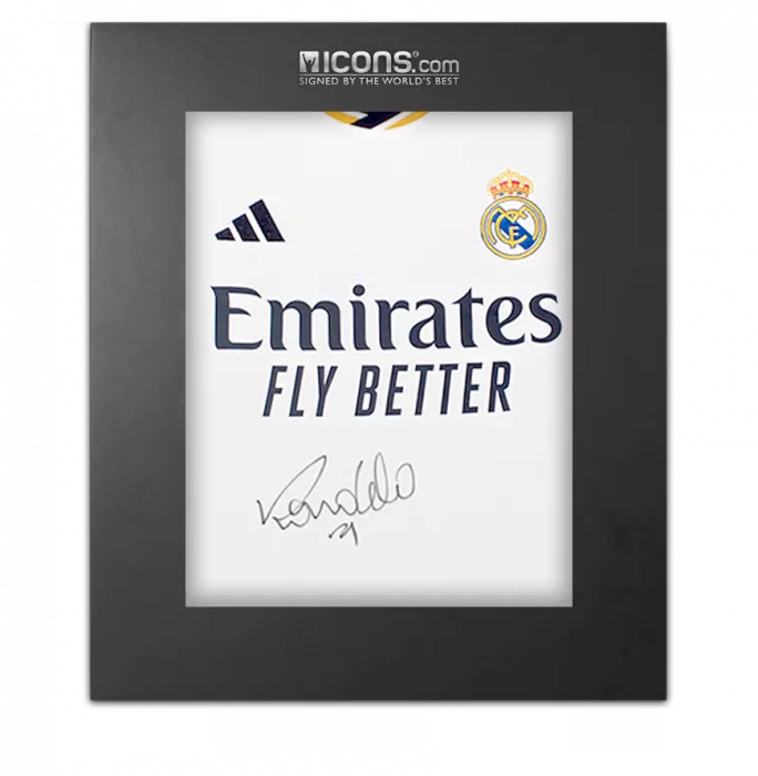 icons Ronaldo Front Signed Modern Real Madrid CF Home Shirt In Deluxe Packaging