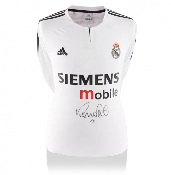 icons Ronaldo Front Signed Real Madrid 2003-04 Home Shirt With Long Sleeves