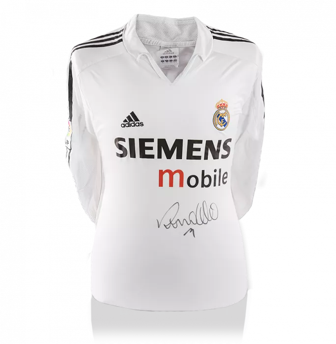 Icons Ronaldo Front Signed Real Madrid 2004-05 Home Shirt With Long Sleeves