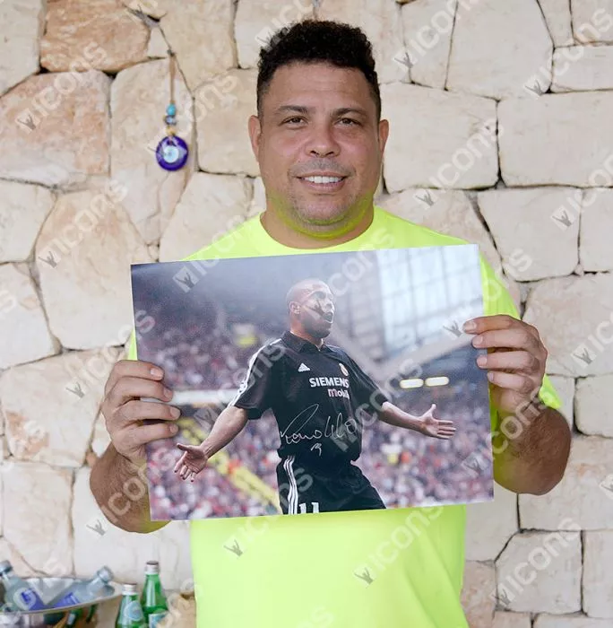 Icons Ronaldo Internazionale & Ronaldo Real Madrid Signed Photos In Dual Photo Frame