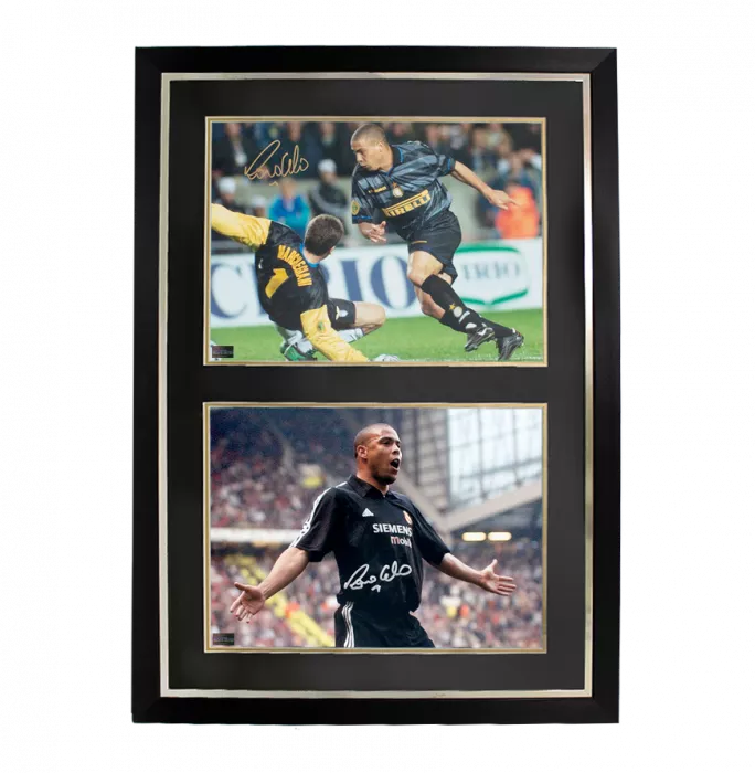 Icons Ronaldo Internazionale & Ronaldo Real Madrid Signed Photos In Dual Photo Frame