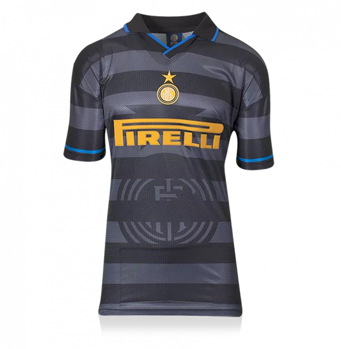 Icons Ronaldo Official UEFA Europa League Back Signed Retro Internazionale Third Shirt With Fan Style Numbers