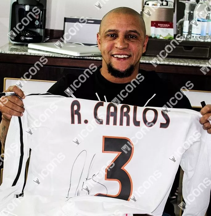 Icons Ronaldo & Roberto Carlos Signed 2004-05 Real Madrid Home Shirt Master Frame
