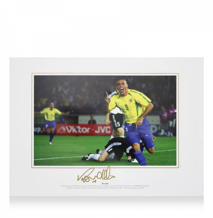 icons Ronaldo Signed Brazil Photo: 2002 World Cup Goal v Germany