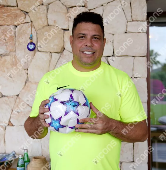 Icons Ronaldo Signed UEFA Champions League Football In Acrylic Case