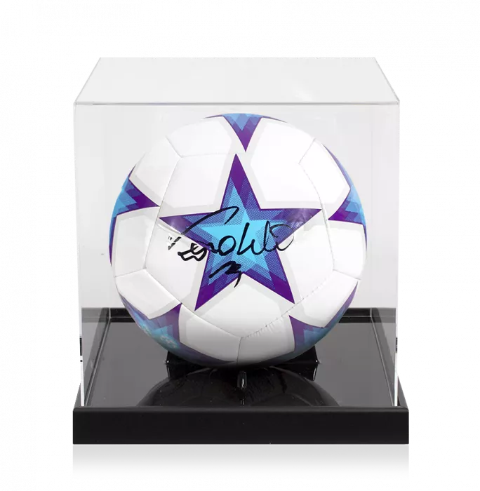 icons Ronaldo Signed UEFA Champions League Football In Acrylic Case
