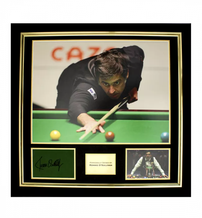 icons Ronnie O'Sullivan Signed and Framed Snooker Table Baize