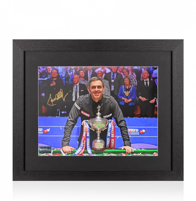 icons Ronnie O'Sullivan Signed Photo In Black Wooden Frame