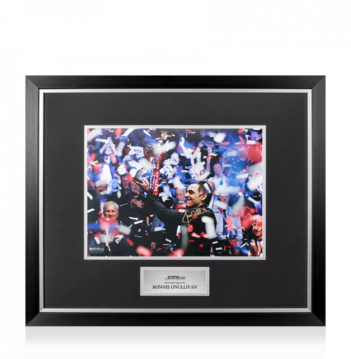 icons Ronnie O'Sullivan Signed Photo In Premium Photo Frame: Trophy Lift