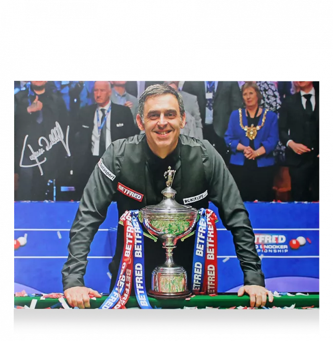 Icons Ronnie O'Sullivan Signed World Championship Winner Photo In Black Wooden Frame