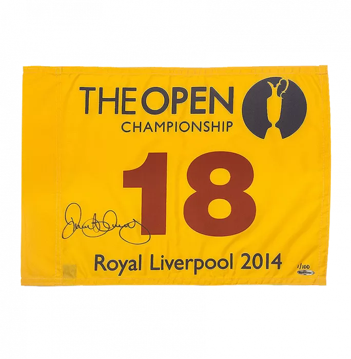 icons Rory McIlroy Signed 2014 Royal Liverpool Open Championship Pin Flag