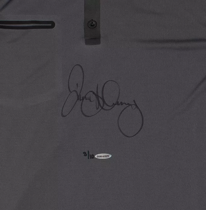 Icons Rory McIlroy Signed Grey And Blue Nike Golf Polo