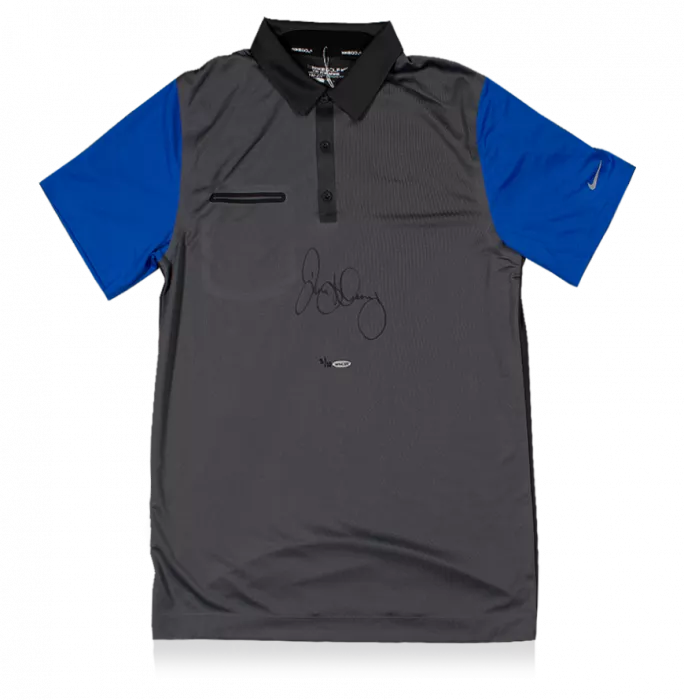 Icons Rory McIlroy Signed Grey And Blue Nike Golf Polo
