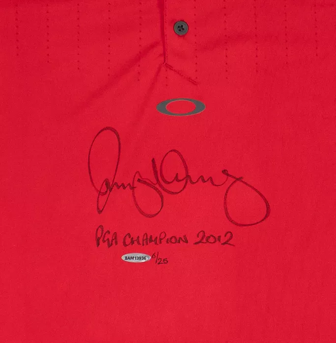 Icons Rory McIlroy Signed Red Oakley Golf Polo Shirt: 2012 PGA Champion Special Edition