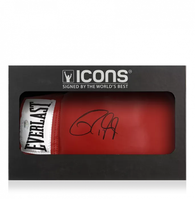 icons Roy Jones Jr Signed Everlast Red Boxing Glove In Deluxe Packaging