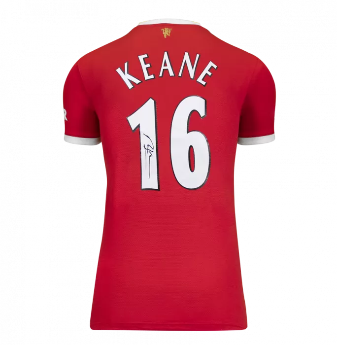 Icons Roy Keane Back Signed Manchester United 2021-22 Home Shirt In Classic Frame