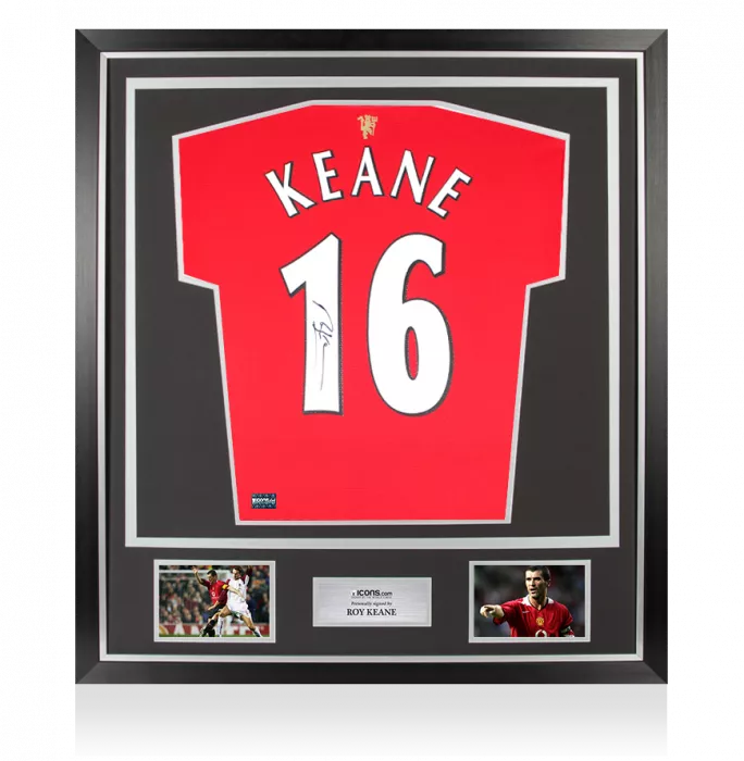 icons Roy Keane Back Signed Manchester United 2021-22 Home Shirt In Classic Frame