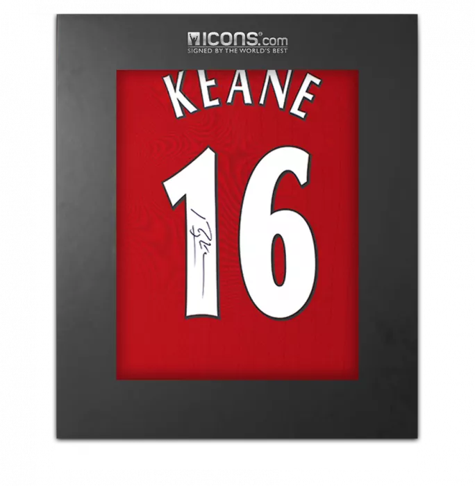 icons Roy Keane Back Signed Manchester United 2022-23 Home Shirt with Fan Style Numbers In Deluxe Packaging