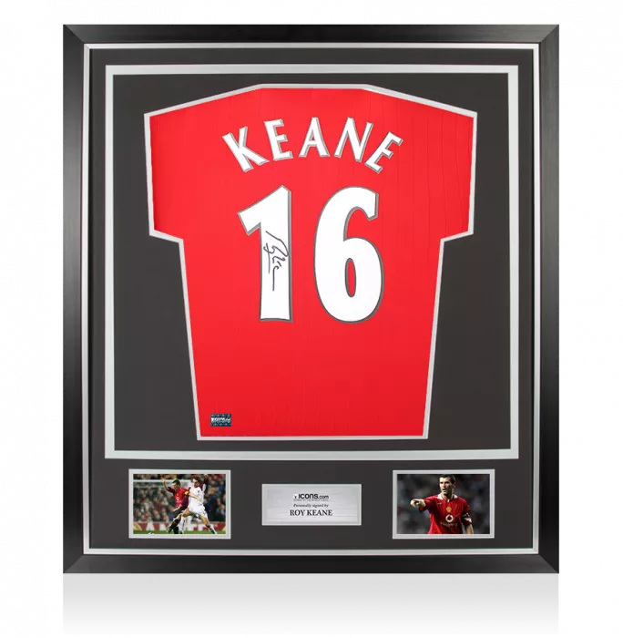 icons Roy Keane Back Signed Manchester United 2022-23 Home Shirt In Classic Frame