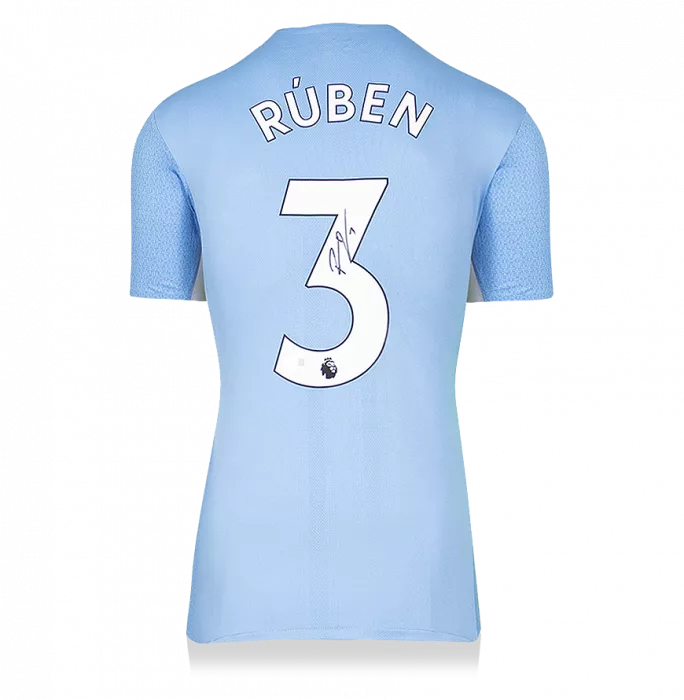 Icons Ruben Dias Back Signed Manchester City 2021-22 Home Shirt In Hero Frame: Option 1