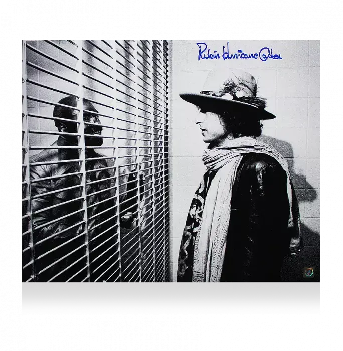 icons Rubin ‘Hurricane’ Carter Signed Photo: Meeting with Bob Dylan
