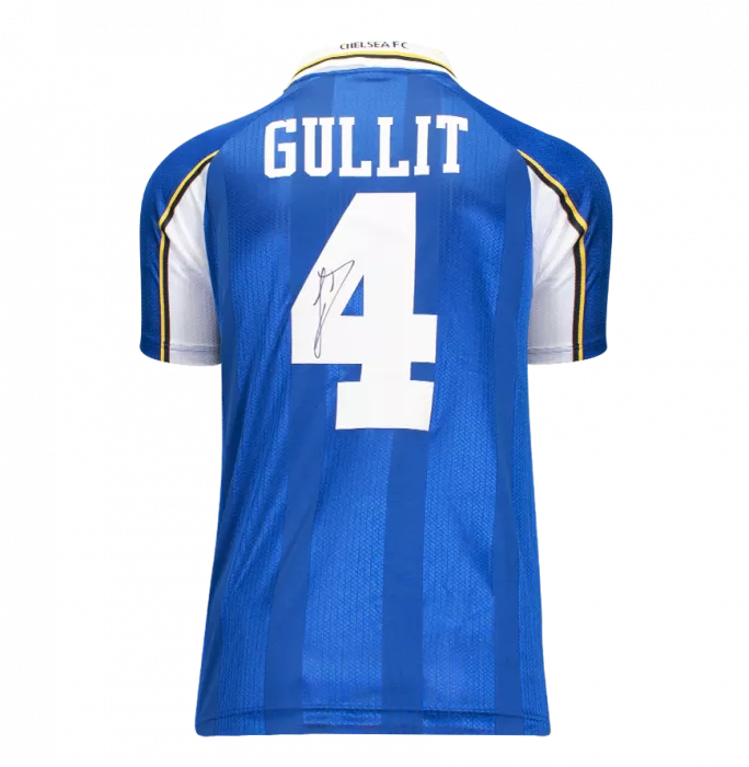 Icons Ruud Gullit Back Signed Chelsea 1998 ECWC Shirt In Deluxe Packaging