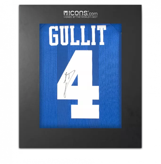 icons Ruud Gullit Back Signed Chelsea 1998 ECWC Shirt In Deluxe Packaging