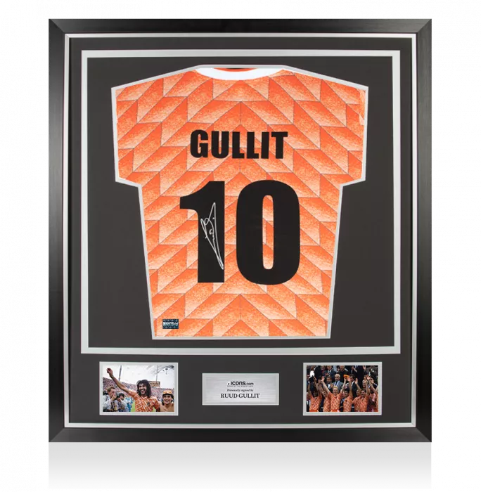 icons Ruud Gullit Back Signed Netherland 1988 Home Shirt In Classic Frame