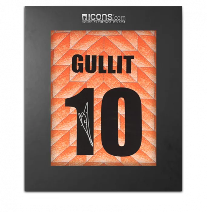 icons Ruud Gullit Back Signed Netherland 1988 Home Shirt In Deluxe Packaging