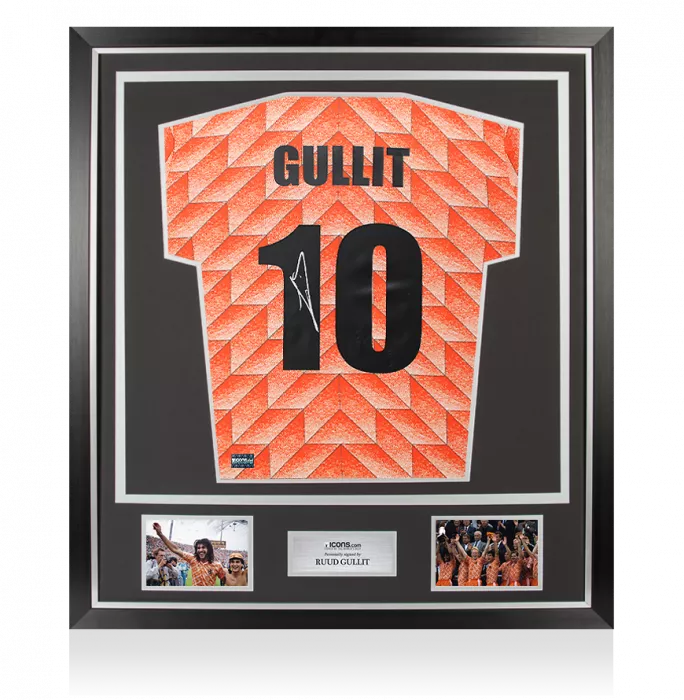 icons Ruud Gullit Back Signed Netherlands 1988 Home Shirt In Classic Frame