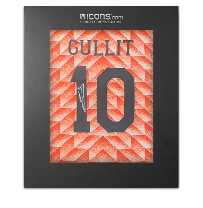 icons Ruud Gullit Back Signed Netherlands 1988 Home Shirt In Deluxe Packaging