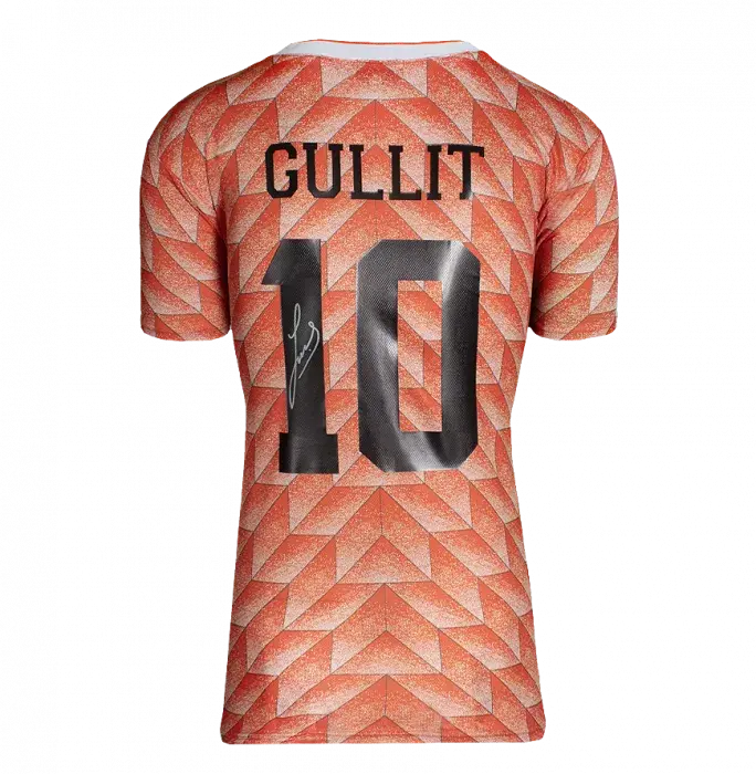 Icons Ruud Gullit Back Signed Netherlands Retro 1988 Home Shirt In Hero Frame: Option 1
