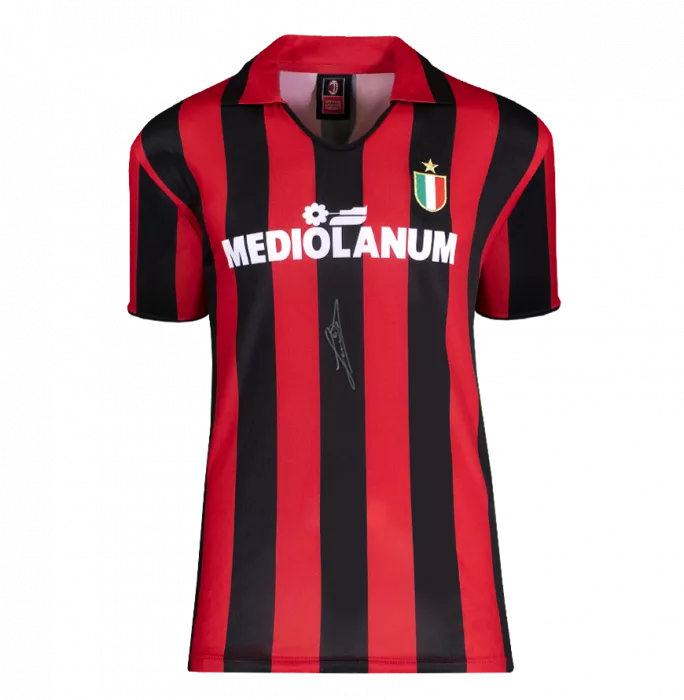 Icons Ruud Gullit Official AC Milan Front Signed And Framed 1988 Home Shirt