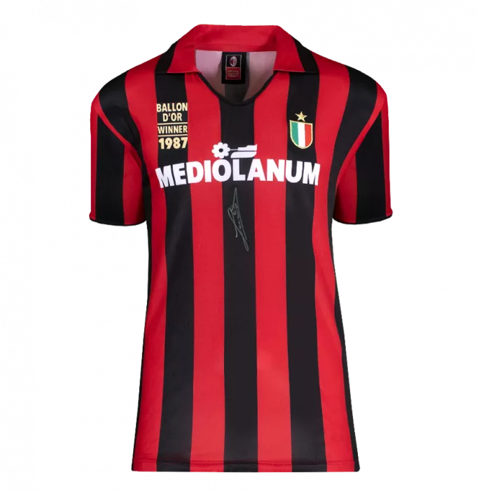 Icons Ruud Gullit Official Ballon D'Or™ Signed And Hero Framed AC Milan 1988 Home Shirt: 1987 Winner Edition