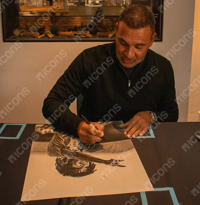 Icons Ruud Gullit Official Chelsea FC Signed And Framed Original Tribute Artwork: Blues Icon