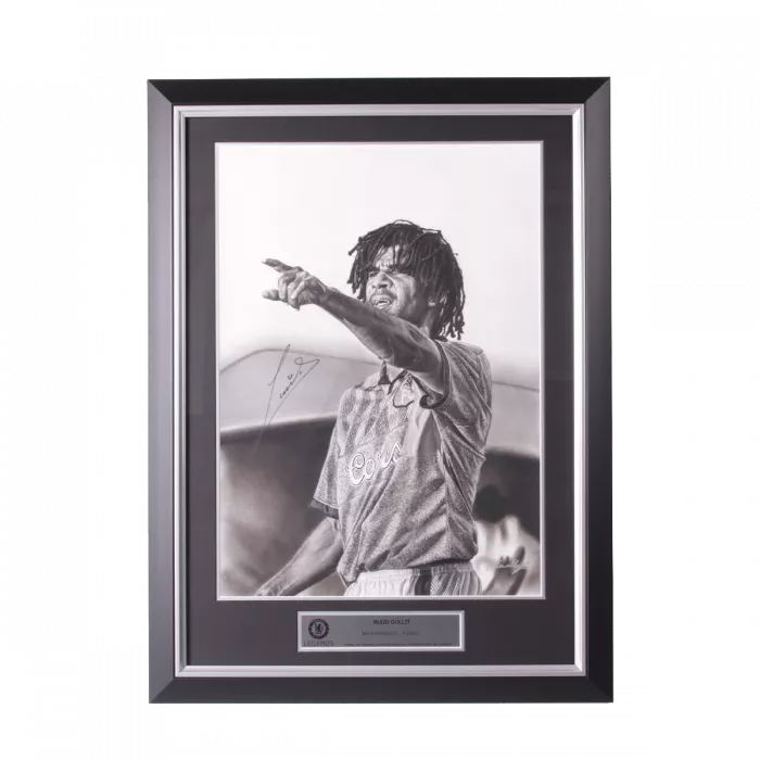 icons Ruud Gullit Official Chelsea FC Signed and Framed Original Tribute Artwork: Blues Icon