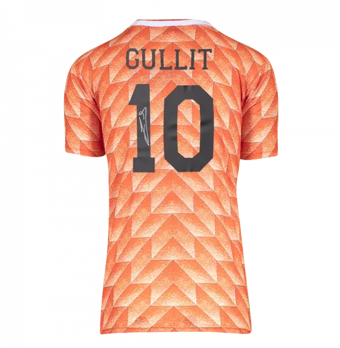 Icons Ruud Gullit Official FIFA World Cup™ Back Signed And Framed Netherlands 1988 Home Shirt