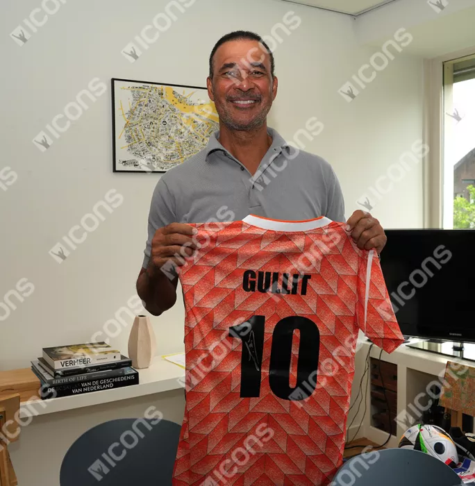 Icons Ruud Gullit Official FIFA World Cup™ Back Signed And Framed Netherland 1988 Home Shirt