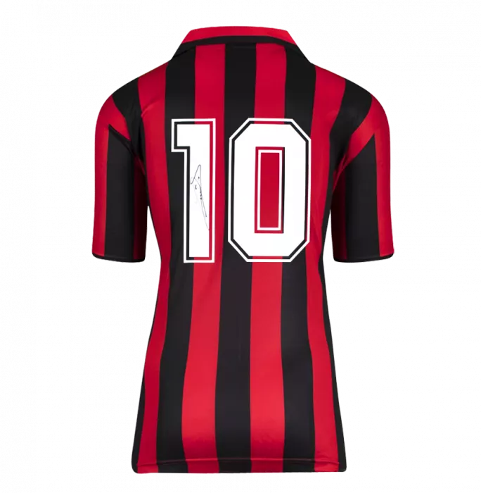 Icons Ruud Gullit Official UEFA Champions League Back Signed And Framed AC Milan 1988 Home Shirt