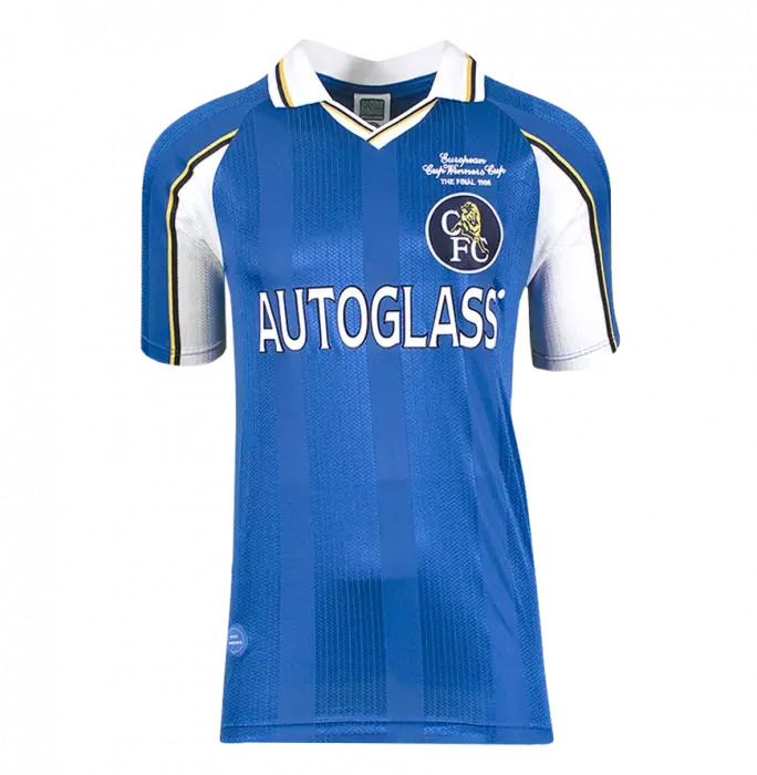 Icons Ruud Gullit Official UEFA Europa League Back Signed Chelsea 1998 ECWC Shirt