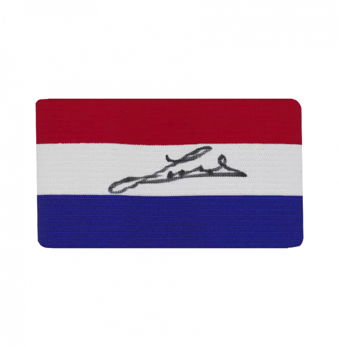 Icons Ruud Gullit Signed And Framed Captain's Armband - Red