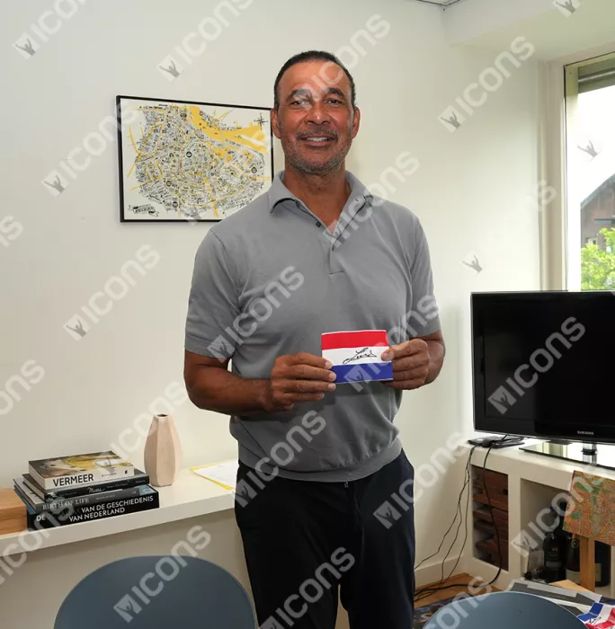 Icons Ruud Gullit Signed And Framed Captain's Armband - Red