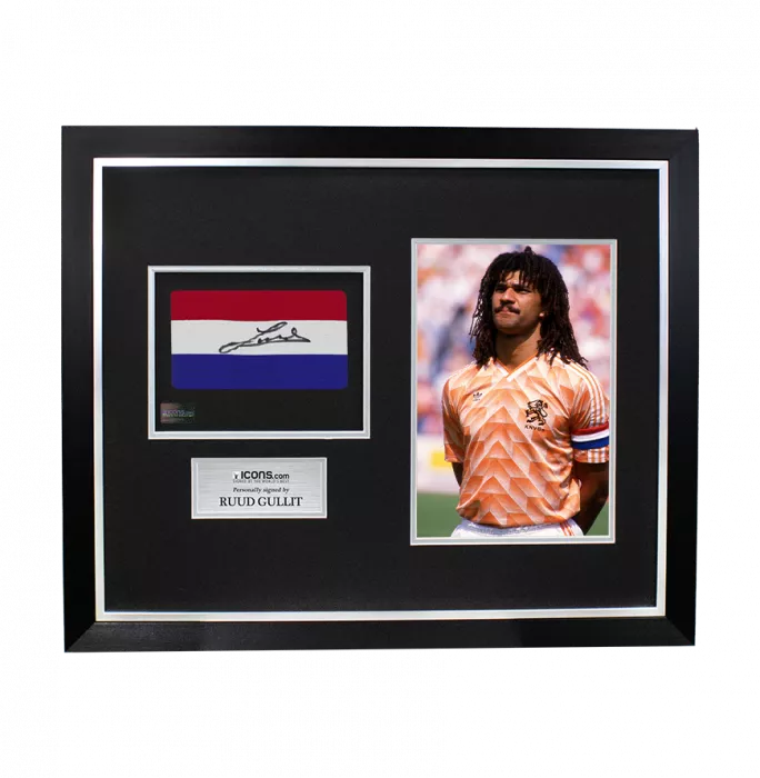icons Ruud Gullit Signed and Framed Captain's Armband - Red