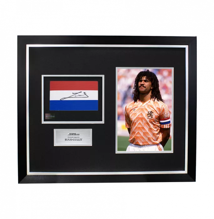 icons Ruud Gullit Signed and Framed Netherlands Captain's Armband
