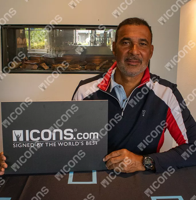 Icons Ruud Gullit Signed Black Adidas Blackout Boot In Bubble Frame: Netherlands
