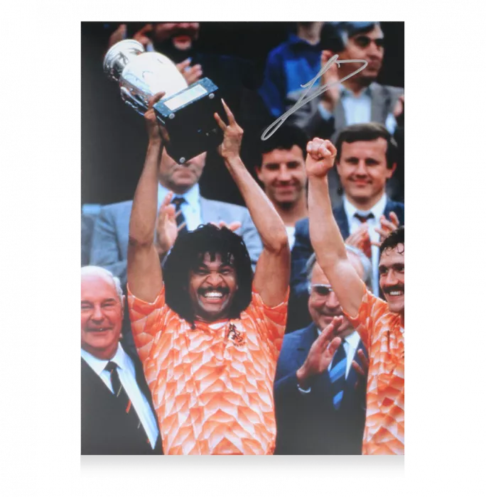 Icons Ruud Gullit Signed Netherlands Photo In Black Wooden Frame: UEFA EURO 1988 Winner