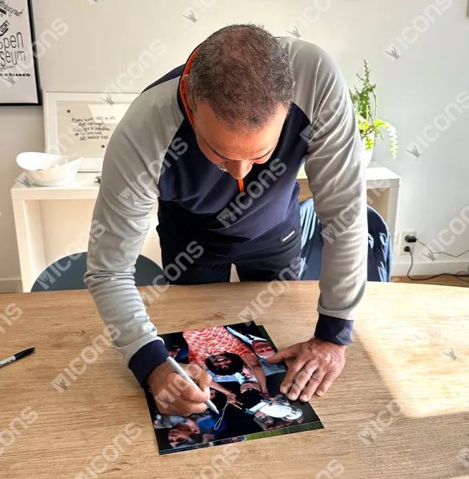 Icons Ruud Gullit Signed Netherlands Photo In Black Wooden Frame: UEFA EURO 1988 Winner
