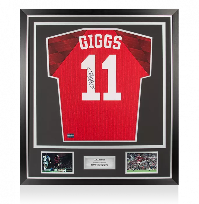 Icons Ryan Giggs Back Signed Manchester United 1996-98 Home Shirt In Classic Frame